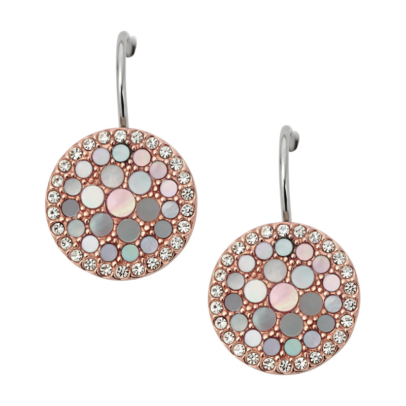 Boucles d'oreilles Fossil Acier doré rose Collection Jewelry JF01737791