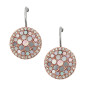 Fossil - Boucles d'oreilles crochets acier et nacre - Réf JF01737791