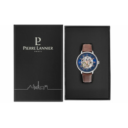 Montre Homme PIERRE LANNIER Automatique Squelette Cuir Brun - 322B164