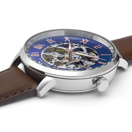 Montre Homme PIERRE LANNIER Automatique Squelette Cuir Brun - 322B164
