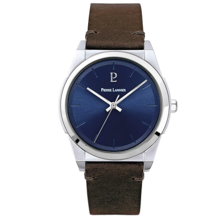 Montre Homme PIERRE LANNIER Candide Bleu Bracelet Cuir - 213D164