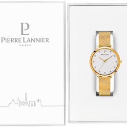 PIERRE LANNIER GRACE BLANC ACIER MILANAIS DORÉ 030M502