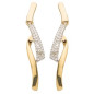Boucles D'Oreilles  Fantaisie, Diamant 0,01 Ct, Or Jaune 9K