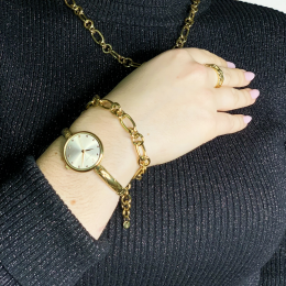 Montre Femme PIERRE LANNIER Leia Bracelet Acier Doré - 043L542