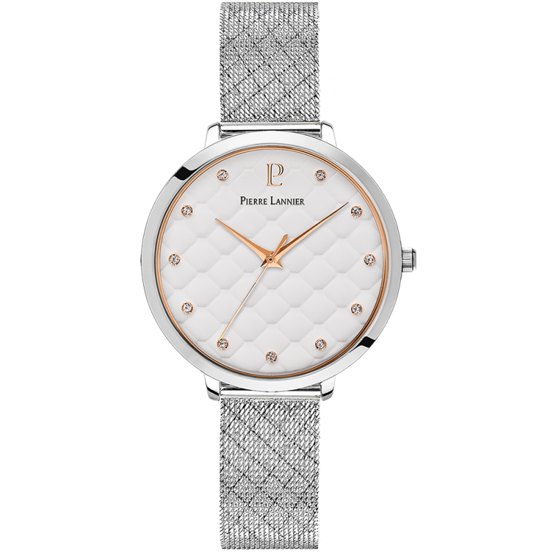 Montre Femme PIERRE LANNIER Grace Blanc Acier Argenté - 029M701