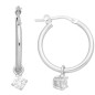Creoles Fantaisie Oxydeyde, 15 Mm, Argent Rhodié 925
