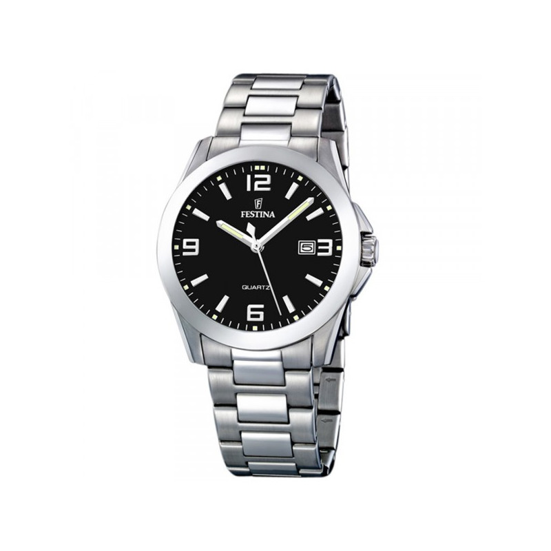 Montre Homme Festina Classics cadran Noir bracelet en acier gris - F16376/4 Montre Homme Festina Classics cadran Noir bracelet en acier gris - F16376/4