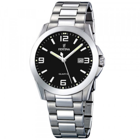 Montre Homme Festina Classics cadran Noir bracelet en acier gris - F16376/4