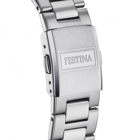 Montre Homme Festina Classics cadran Noir bracelet en acier gris - F16376/4