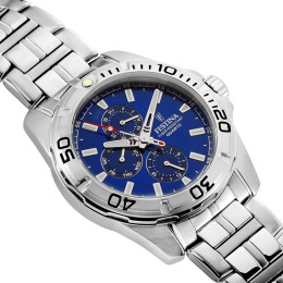 Montre Homme Festina Multifonctions Bleue bracelet Acier - F20445/2