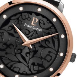Pierre Lannier - Montre Femme  Éolia noire bracelet milanais - ref 045L988