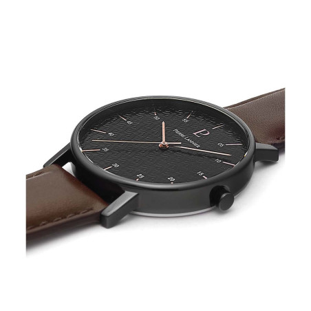 Montre Homme PIERRE LANNIER Cityline Cadran Noir et Cuir Brun - 203F434