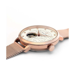Pierre Lannier - Montre Femme  Éolia blanche acier milanais doré rose - ref 310F908