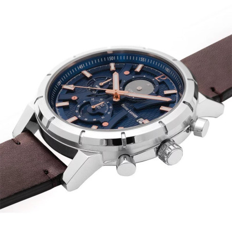 Montre Homme PIERRE LANNIER Criterium Bleu Bracelet Cuir - 223G164