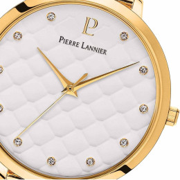 Montre Femme PIERRE LANNIER Grace Blanc Acier Milanais Doré - 030M502