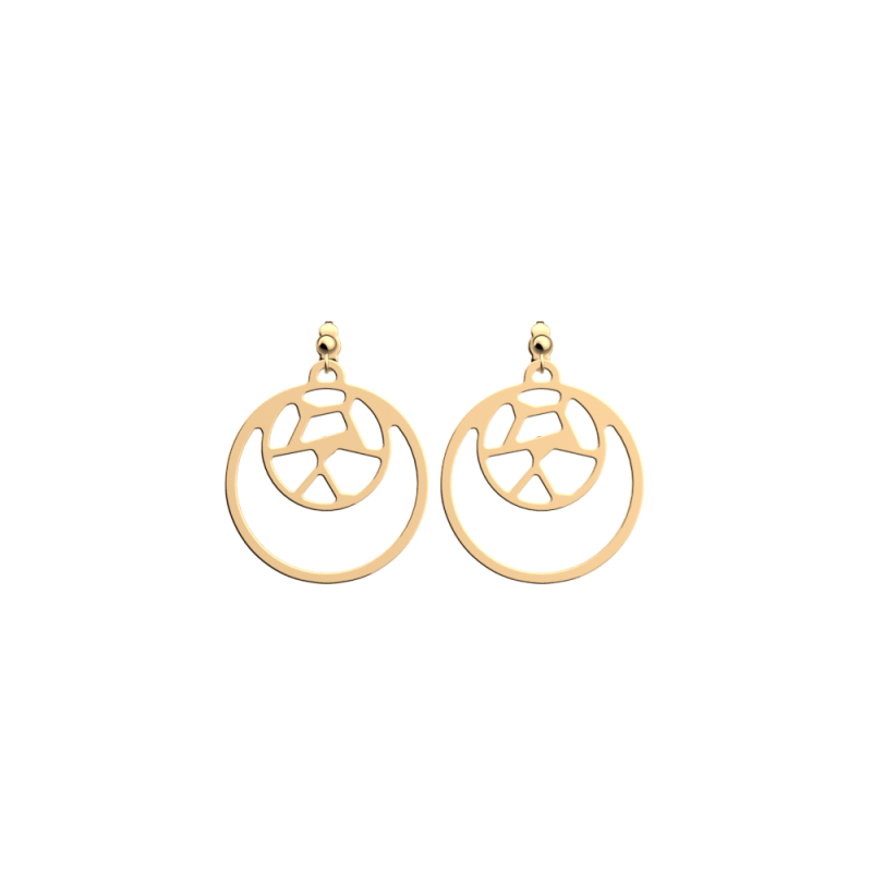 Les Georgettes - Boucles doreilles Girafe doré 16/25 mm Ref 70358441900000