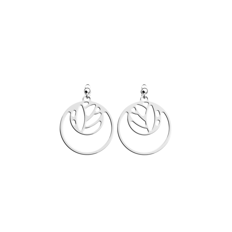 Les Georgettes Boucles d'Oreilles Lotus, Collection Les Essentielles - Taille 16/25 mm