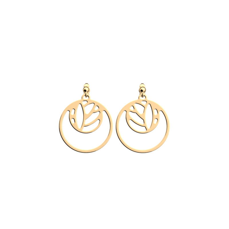 Les Georgettes - Boucles doreilles Lotus doré 16/25 mm Ref 70379201900000
