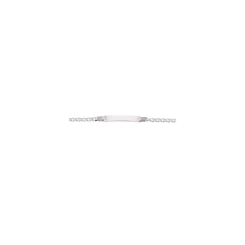 Bracelet  Identite Plaque Rectangle Maille Marine Argent Rhod 1010568 - Marque Collection Julien D'Orcel   - Couleur Blanc