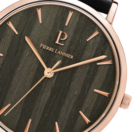 Montre Femme PIERRE LANNIER Nature Noir Doré Rose Cuir - 018P993