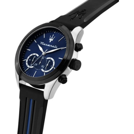 Montre Homme MASERATI Traguardo Acier Bleu Silicone Noir - R8871612044