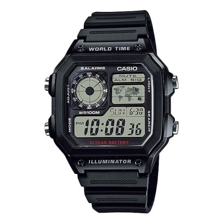 Casio - Montre H Sport & Technologie Noir - Ref AE-1200WH-1AVEF