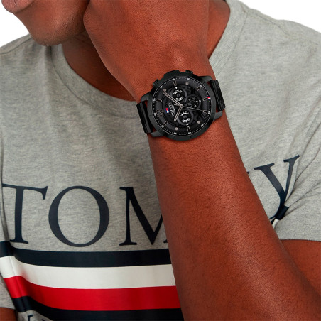 Montre Luca Homme - Boitier Acier Pvd Noir  - Bracelet Acier Pvd Noir - Ref 1710494
