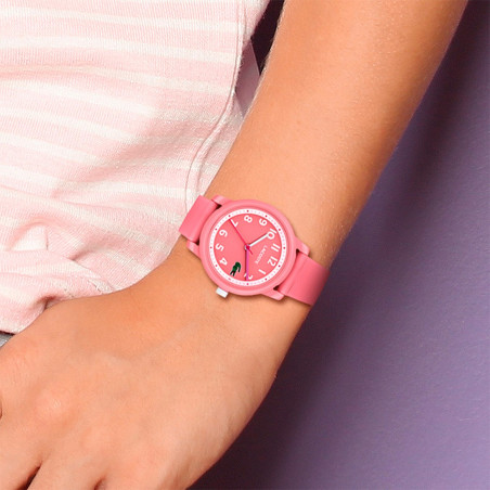 Montre Lacoste Mouvement Qtz Boitier Tr90 Rose Rond Cadran Rose Bracelet Silicone Rose - Ref 2030040