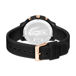 Montre Lacoste Chrono Homme - Boitier Résine Tr90 Noir - Bracelet Silicone Noir - Ref 2011247
