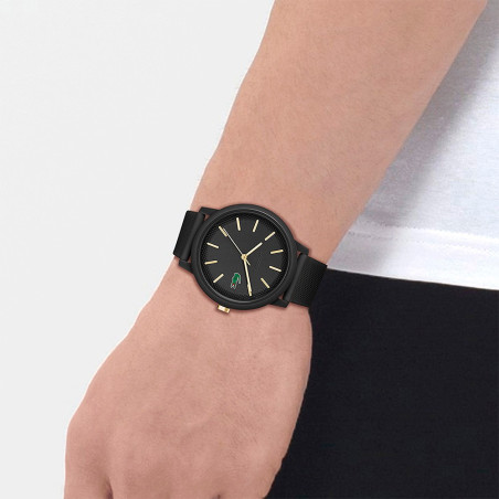 Lacoste - Montre Homme - Boitier Résine Noir - Bracelet Plastique Noir - Ref 2011233