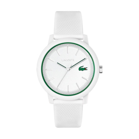 Lacoste - Montre Homme - Boitier Résine Blanc - Bracelet Plastique Blanc - Ref 2011169