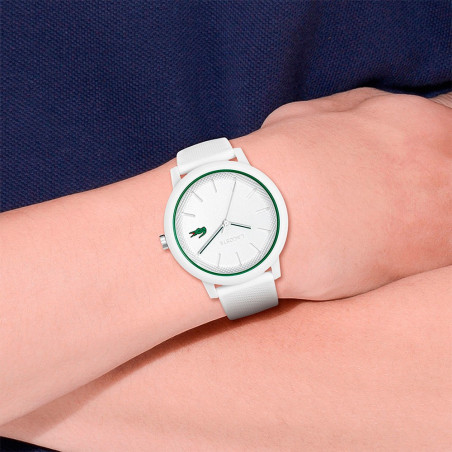 Lacoste - Montre Homme - Boitier Résine Blanc - Bracelet Plastique Blanc - Ref 2011169