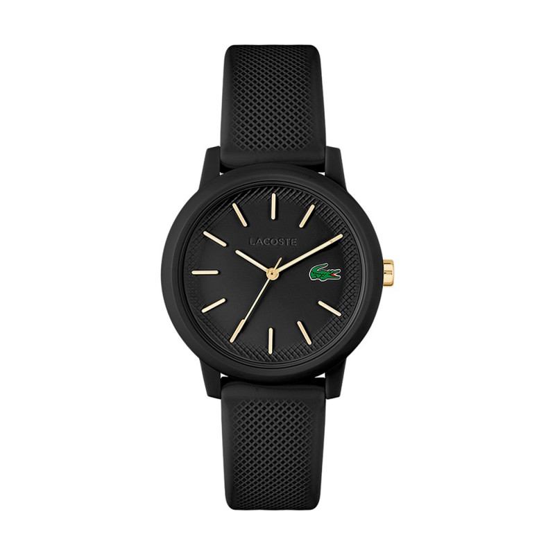 Lacoste - Montre Femme - Boitier Résine Noir - Bracelet Plastique Noir - Ref 2001212