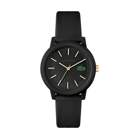 Lacoste - Montre Femme - Boitier Résine Noir - Bracelet Plastique Noir - Ref 2001212