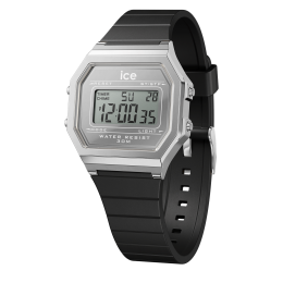 Ice Digit Retro - Metal Silver Mirror - Black  - Small - Ref 022735