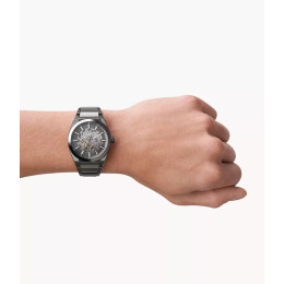 Fossil - Montre Automatique Everett Homme - Boitier Métal Gris - Bracelet Métal Gris - Ref ME3206