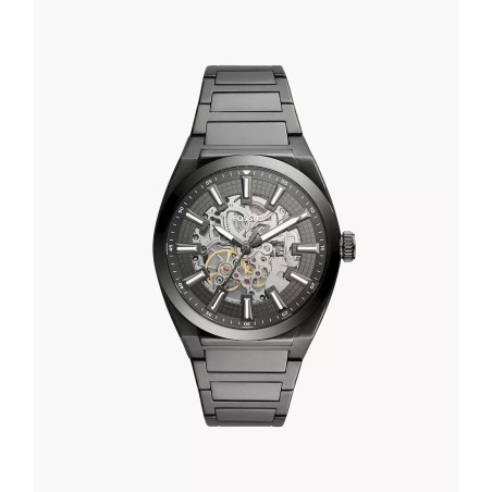 Fossil - Montre Automatique Everett Homme - Boitier Métal Gris - Bracelet Métal Gris - Ref ME3206