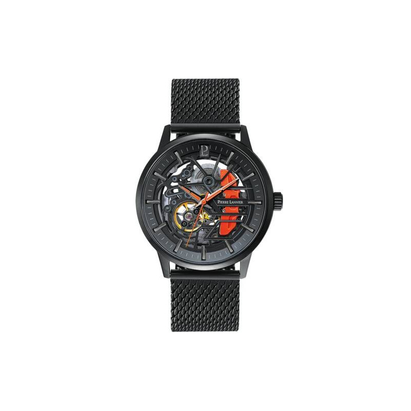 Pierre Lannier - Montre Automatique Paddock Homme - Bracelet Acier Pvd Noir - Ref 338A459