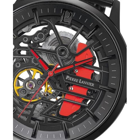 Pierre Lannier - Montre Automatique Paddock Homme - Boitier Acier Pvd Noir - Bracelet Acier Pvd Noir - Ref 338A439