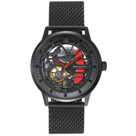 Montre Automatique Paddock Homme - Boitier Acier Pvd Noir - Bracelet Acier Pvd Noir - Ref 338A439