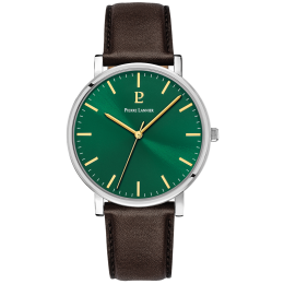 Pierre Lannier - Montre Homme Essential Argenté Cuir - Ref 217G174