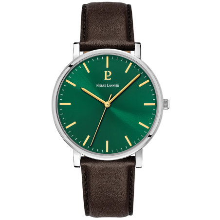 Pierre Lannier - Montre Homme Essential Argenté Cuir - Ref 217G174