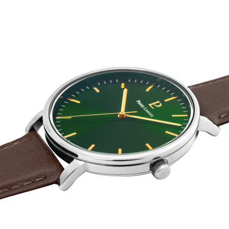 Pierre Lannier - Montre Homme Essential Argenté Cuir - Ref 217G174