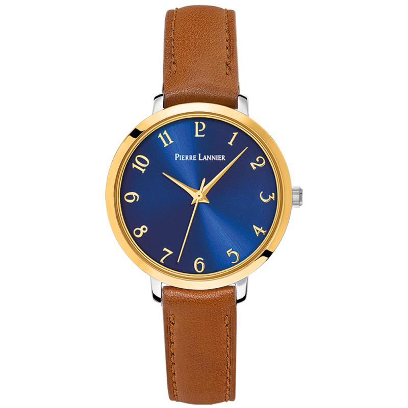 Pierre Lannier - Montre Femme bracelet cuir marron - Ref 046H764