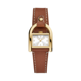 Fossil - Montre Harwell Femme - Boitier Acier Pvd Doré - Bracelet Cuir Marron - Ref ES5264