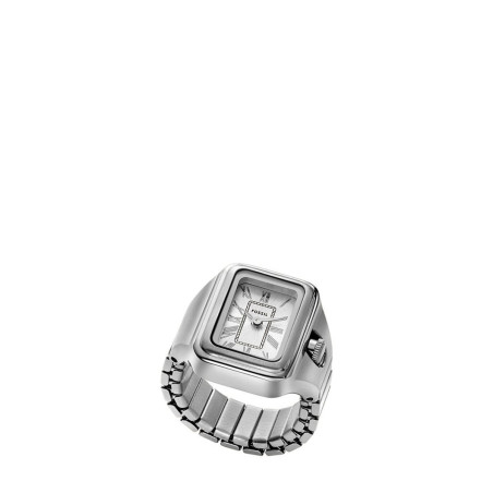 Fossil - Montre bague Femme rectangulaire argenté - Ref ES5344