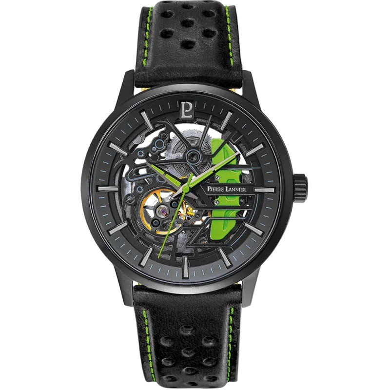 Pierre Lannier - Montre Automatique Paddock Homme - Bracelet Acier Pvd Noir - Ref 341A477