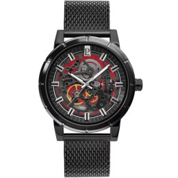 Montre Automatic Homme - Boitier Acier Noir - Bracelet Acier Noir - Ref 321C438