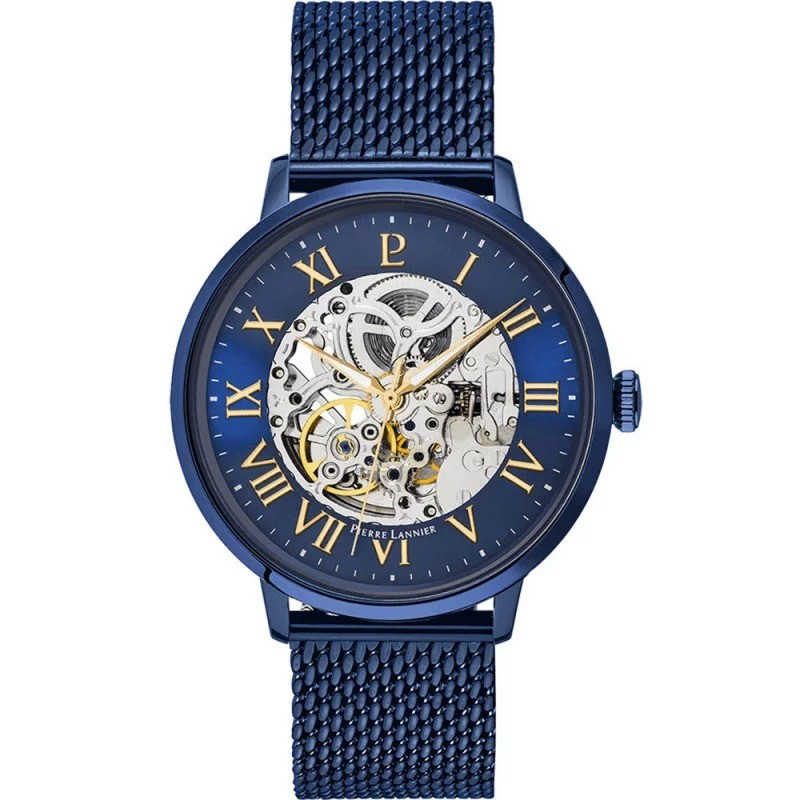 Montre Automatic Homme - Boitier Acier Bleu - Bracelet Acier Bleu - Ref 318B468