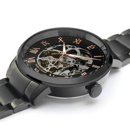 Pierre Lannier- Montre Homme Automatique - Boîtier Acier Noir - Bracelet Acier Noir - Ref 316D439